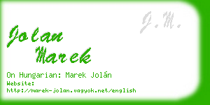 jolan marek business card