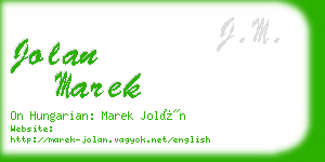 jolan marek business card